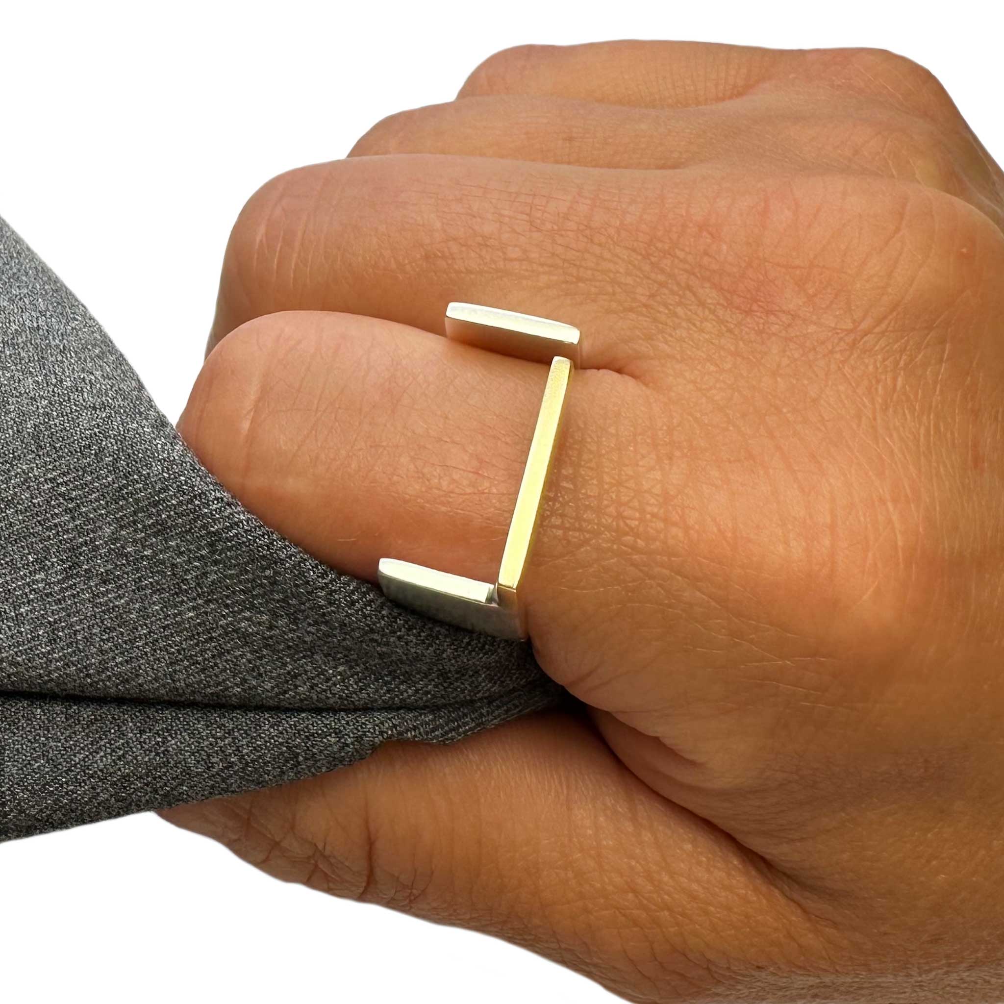 Balance Ring in 9ct Gold and Sterling Silver